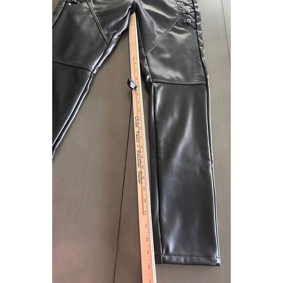 NWT: men’s black PU leather pants; biker, y2k, slim - Picture 8 of 10